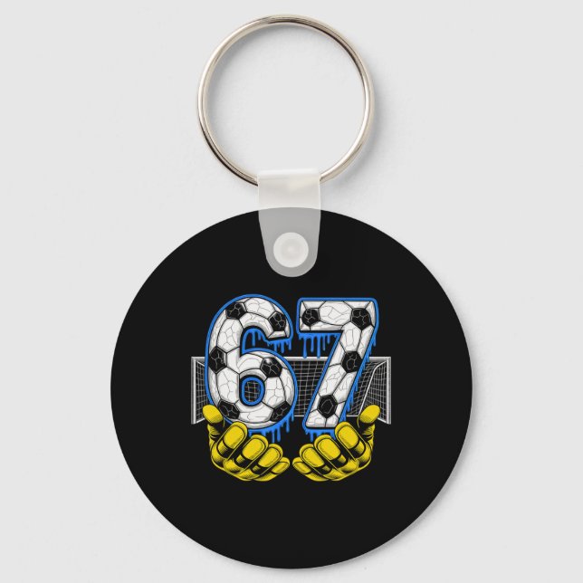 Soccer Six Seven 67 Funny Gen Alpha Meme  Key Ring (Front)