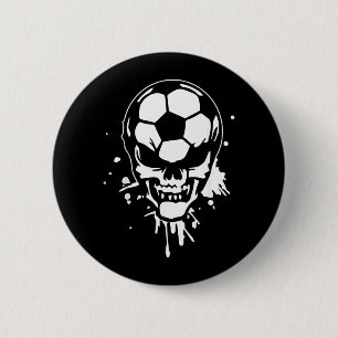 Soccer Skeleton Funny Player Halloween Skull 6 Cm Round Badge
