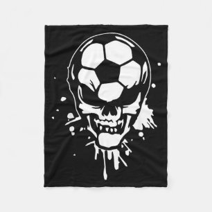Soccer Skeleton Funny Player Halloween Skull Fleece Blanket