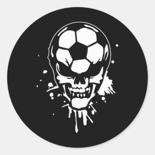 Soccer Skeleton Funny Player Halloween Skull Hallo Classic Round Sticker