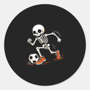 Soccer skeleton halloween costume boys kids  classic round sticker