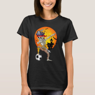 Soccer Skeleton Halloween Costume Skeleton Dabbin T-Shirt