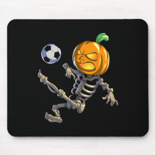 Soccer Skeleton Halloween Men Boys Soccer Hallowee Mouse Pad