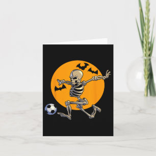 Soccer Skeleton Halloween Men Boys Soccer Player H Card