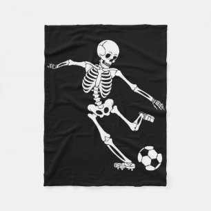 Soccer Skeleton Halloween Men Boys Soccer Player H Fleece Blanket