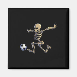 Soccer Skeleton Halloween Men Boys Soccer Player H Magnet