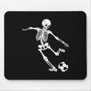 Soccer Skeleton Halloween Men Boys Soccer Player H Mouse Pad