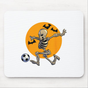 Soccer Skeleton Halloween Men Boys Soccer Player H Mouse Pad