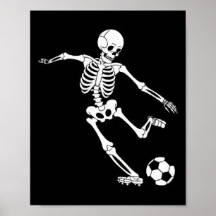 Soccer Skeleton Halloween Men Boys Soccer Player H Poster