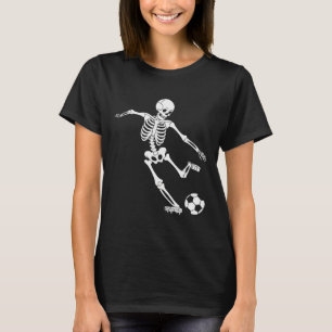 Soccer Skeleton Halloween Men Boys Soccer Player H T-Shirt