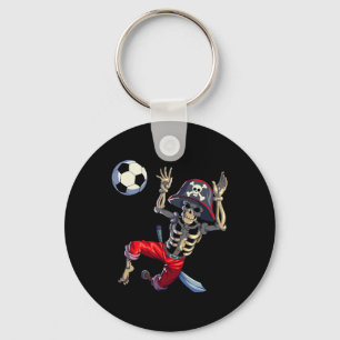 Soccer Skeleton Halloween Soccer Goalkeeper Pirate Key Ring