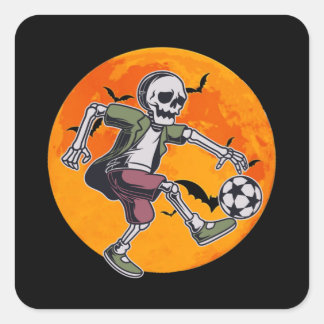 Soccer skeleton - Halloween Square Sticker