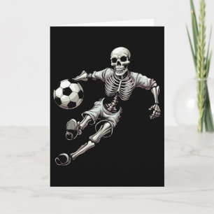 Soccer Skeleton Playing Soccer Halloween Skull Lov Card