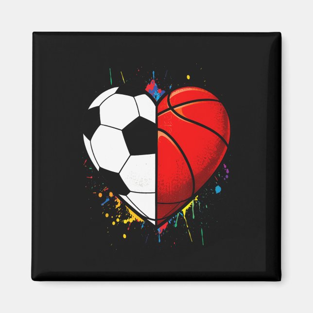 Soccer Sketll Ll Heart Footll Valentines Day  Magnet (Front)