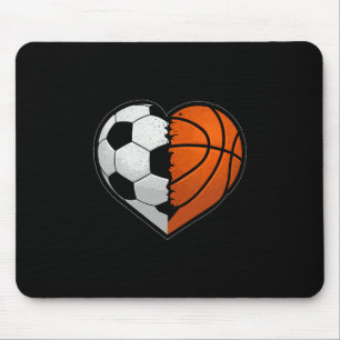 Soccer Sketll Ll Heart Sports Lover Valentines Day Mouse Pad