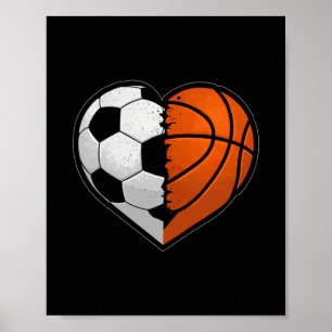 Soccer Sketll Ll Heart Sports Lover Valentines Day Poster
