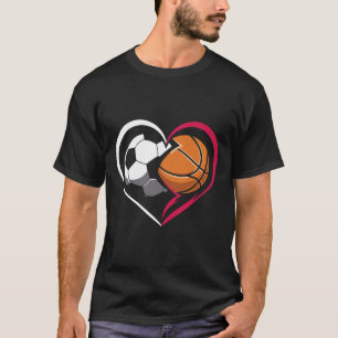 Soccer Sketll Ll Heart Sports Lover Valentines Day T-Shirt
