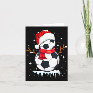 Soccer Snowman Apparel, Funny Santa Christmas Men  Card