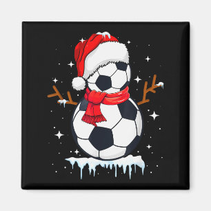 Soccer Snowman Apparel, Funny Santa Christmas Men  Magnet