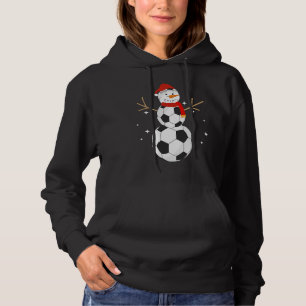 Soccer Snowman Christmas Snow Santa Hat Scarf  Hol Hoodie