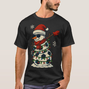 Soccer Snowman Dabbing Funny Christmas Cute Boys K T-Shirt