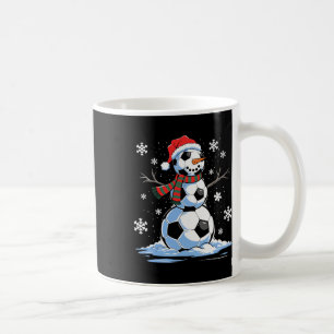Soccer Snowman Soccer Player Santa Hat Christmas F Coffee Mug