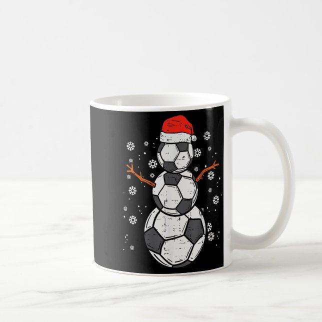Soccer Snowman Xmas Christmas Srts Boys Girls  Coffee Mug (Right)