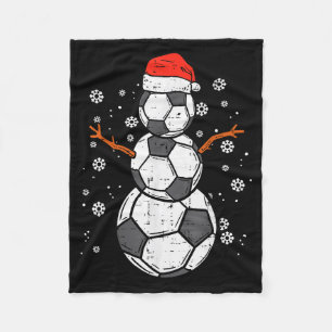 Soccer Snowman Xmas Christmas Srts Boys Girls Fleece Blanket