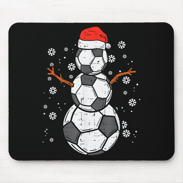 Soccer Snowman Xmas Christmas Srts Boys Girls  Mouse Pad (Front)
