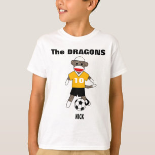 Soccer Sock Monkey T-Shirt (gold) - Customised