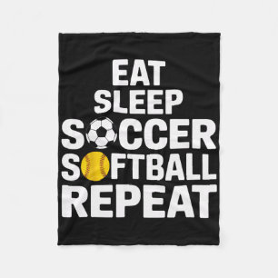 Soccer Softll Life Eat Sleep Repeat Player Women Fleece Blanket