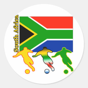 Soccer South Africa Classic Round Sticker