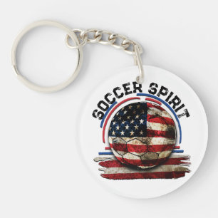 Soccer Spirit USA, American Flag Soccer Key Ring