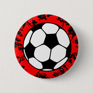 soccer splat. 6 cm round badge
