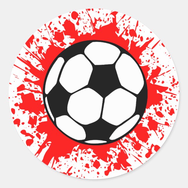 soccer splat. classic round sticker (Front)