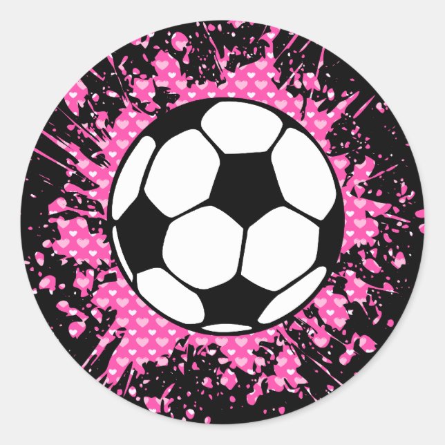 soccer splat. classic round sticker (Front)