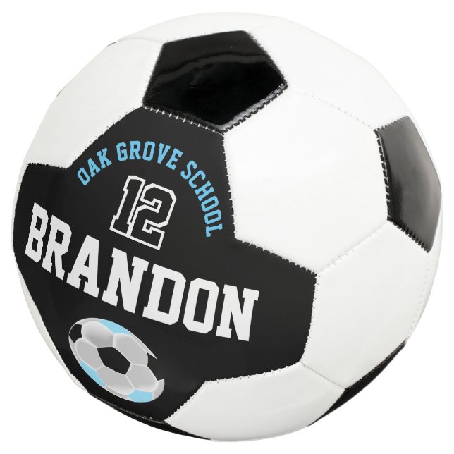 Soccer  Sport - Baby Blue, Black and White Ball (Three Quarter)