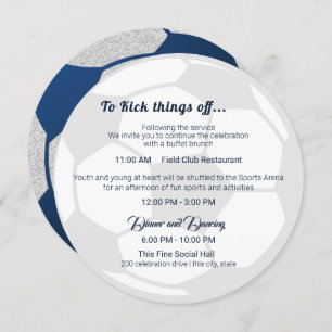 Soccer Sport Bar Mitzvah Details and Info Invitation