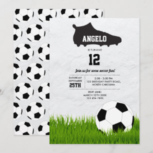 Soccer Sports Ball Kids Birthday Invitation