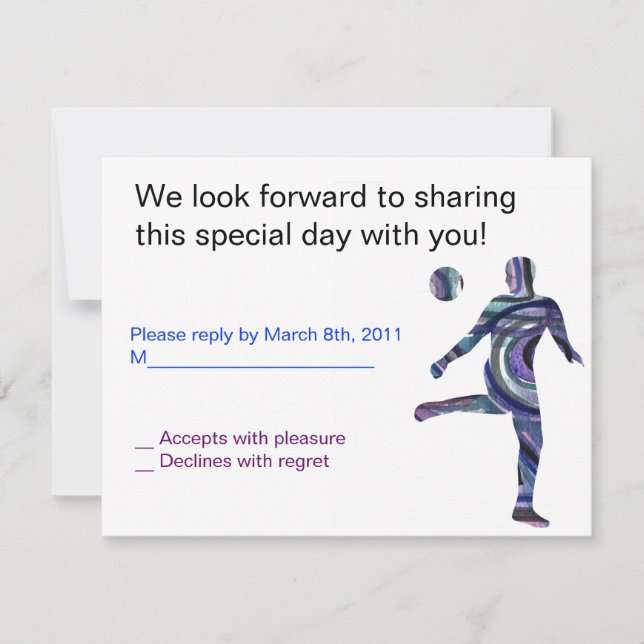 Soccer Sports Bar Mitzvah Invitation Jewish REPLY (Front)