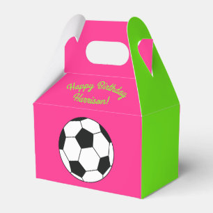 Soccer Sports Birthday Party Pink Favour Box