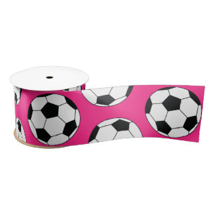 Soccer Sports Birthday Party Pink Satin Ribbon