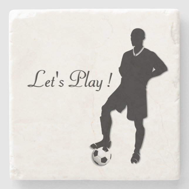 Soccer  / Sports Design Let's Play Stone Coaster (Front)