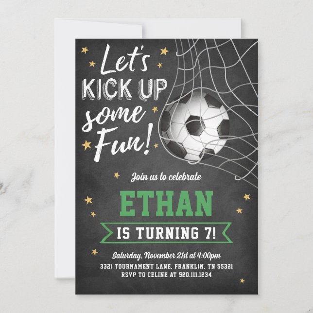 Soccer Sports Game Birthday Party Invitation (Front)