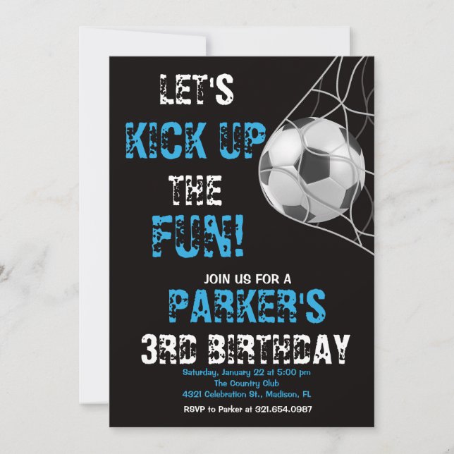 Soccer Sports Game Birthday Party Invitation (Front)