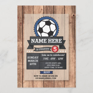 Soccer Sports Party Football Ball Birthday Invite