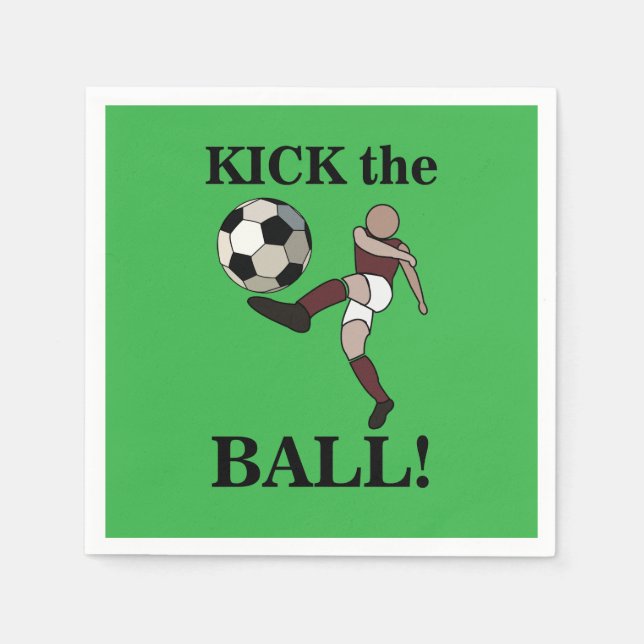 Soccer Sports Player Coach Birthday Party Napkin (Front)