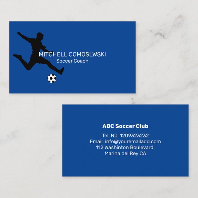Soccer Sports Trainer Business Card (Front/Back)