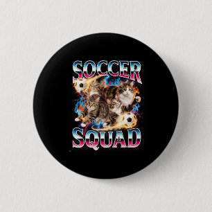 Soccer Squad Funny Cat Meme Retro 90s Bootleg Grap 6 Cm Round Badge