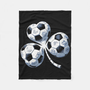 Soccer St Patricks Day Boys Girls Men Women Shamro Fleece Blanket